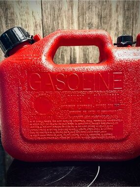 Red Gasoline Fuel Can with Carry Handle